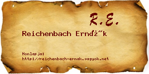 Reichenbach Ernák névjegykártya
